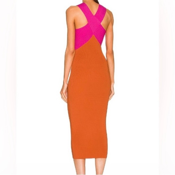 LE SUPERBE Color block Midi Dress - Picture 3 of 7